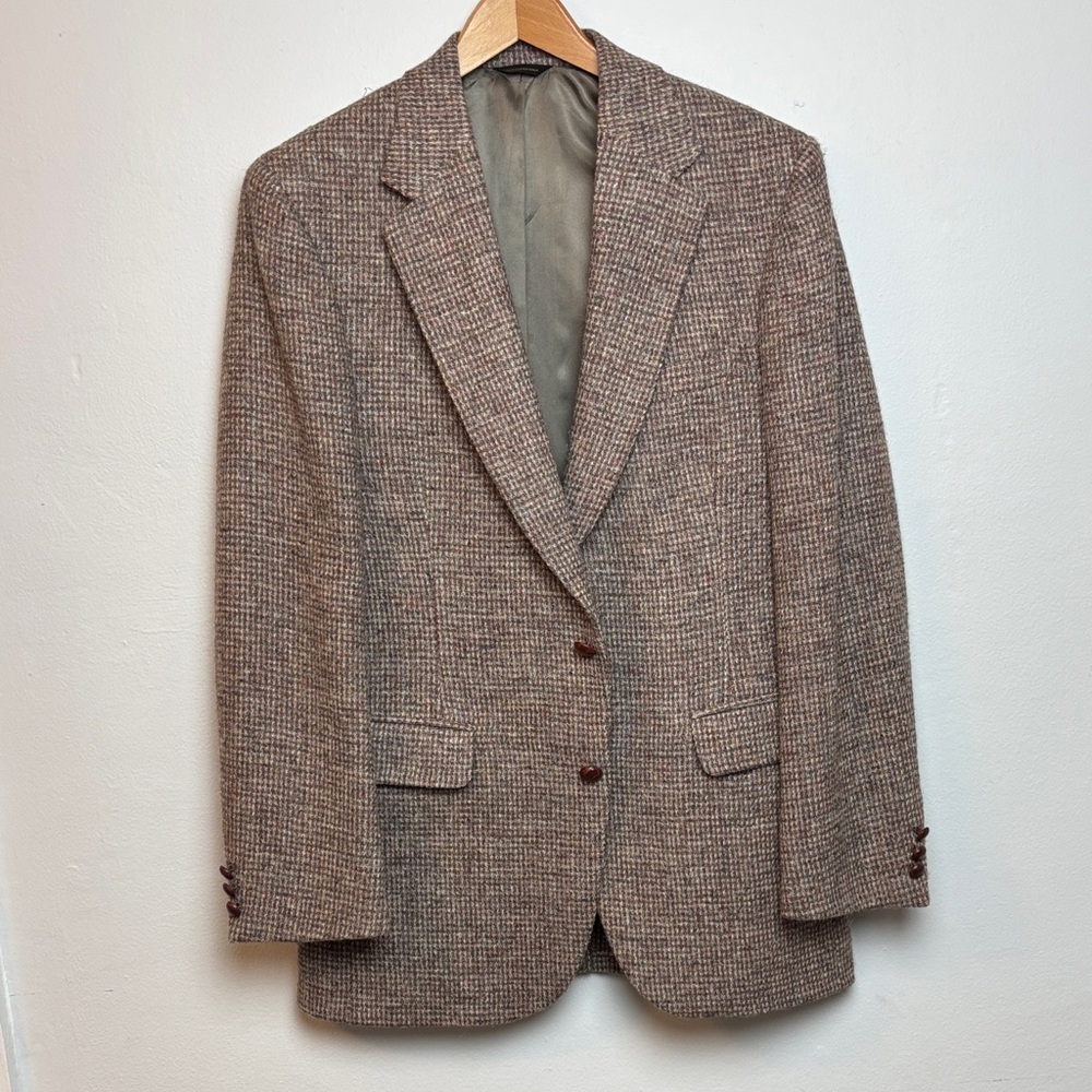 VTG Harris Tweed Men's Blazer Sport Coat‎ 38 USA Cape Cod Wool Grandpacore